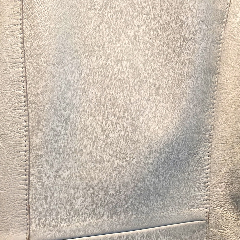 Vintage, Pale Blue, Leather Blazer - Picture 7 of 7